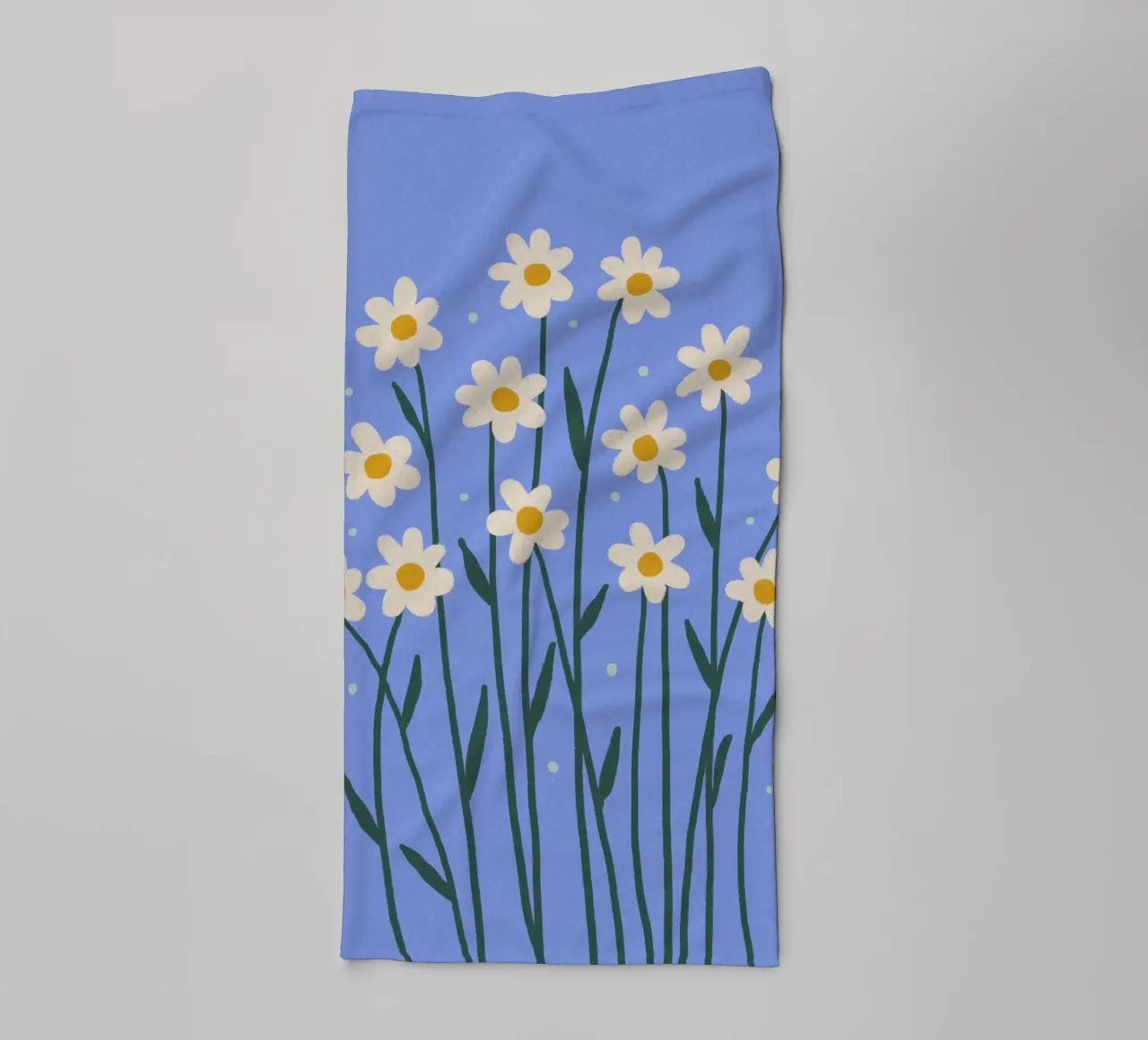 Simple daisies - periwinkle towel by Wackapacka
