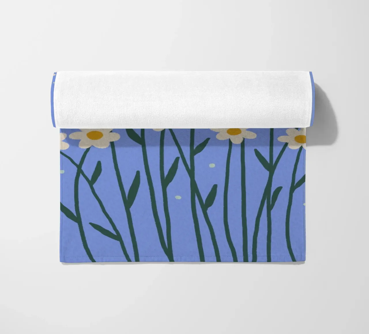 Simple daisies - periwinkle beach towel by Wackapacka