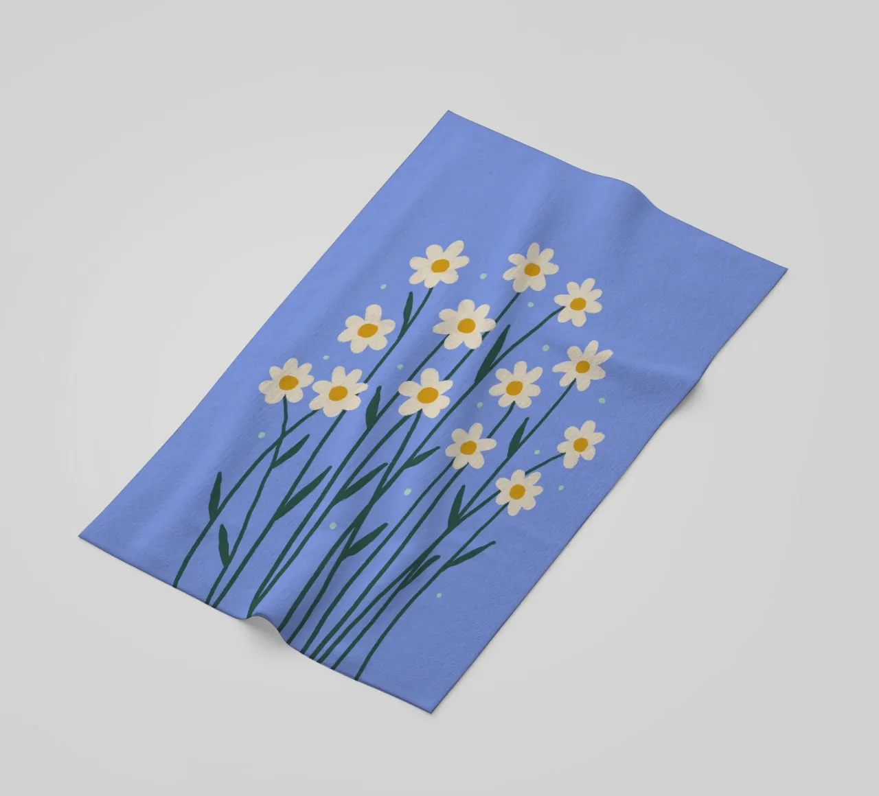 Simple daisies - periwinkle beach towel by Wackapacka