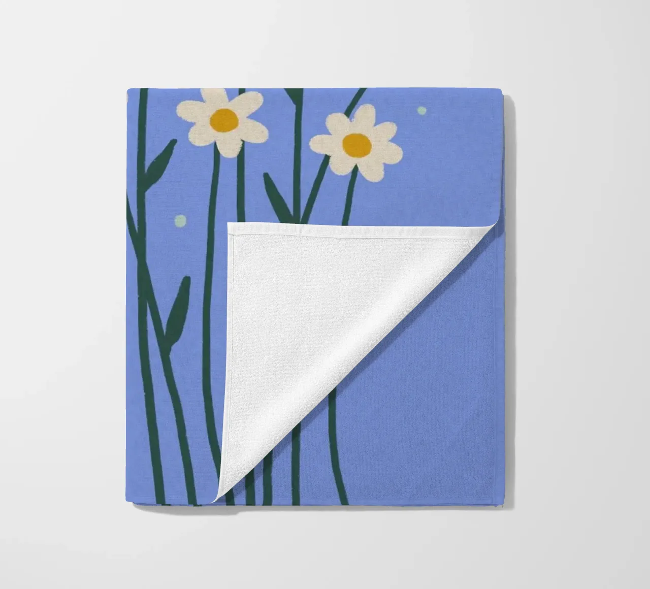 Simple daisies - periwinkle beach towel by Wackapacka
