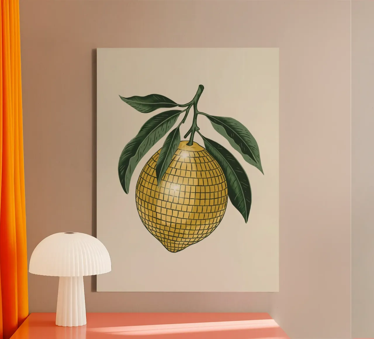 Golden Lemon tela con Cornice a cassetta da logic