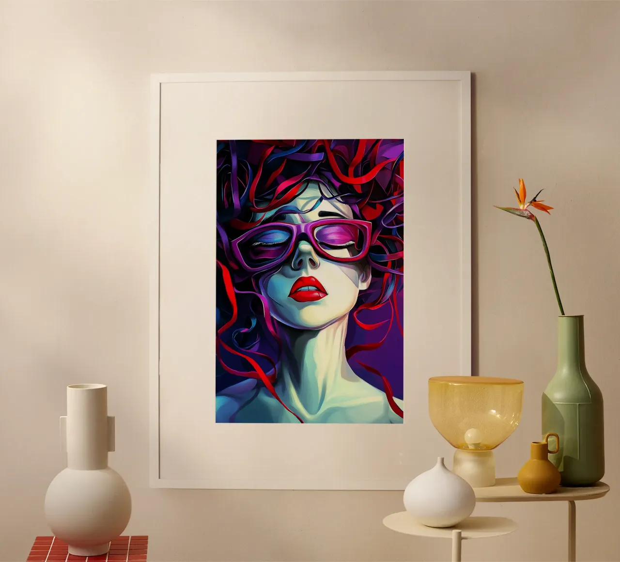 Impigliati nei pensieri poster con telaio in legno da melipo-art