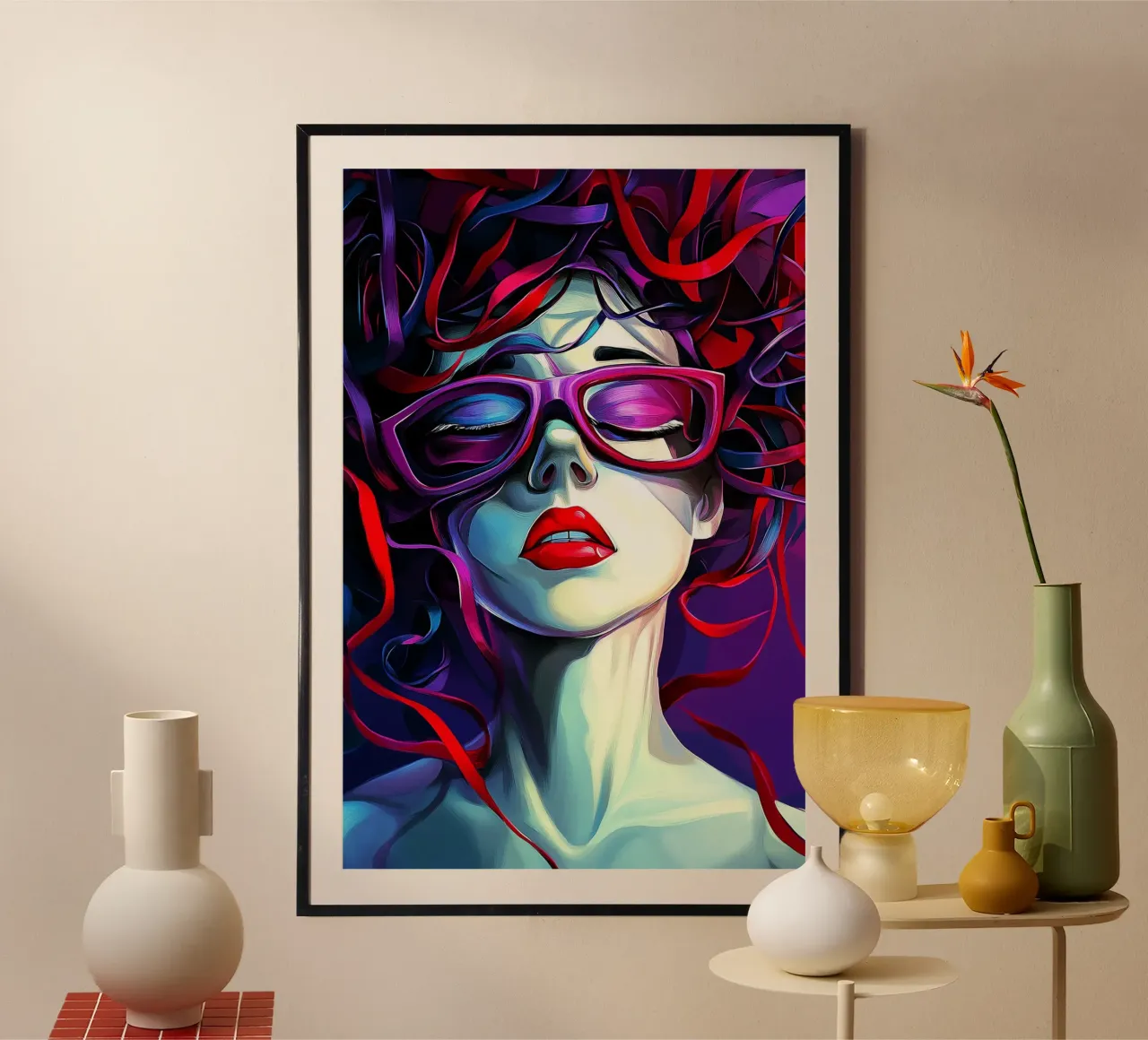 Impigliati nei pensieri poster con telaio in legno da melipo-art