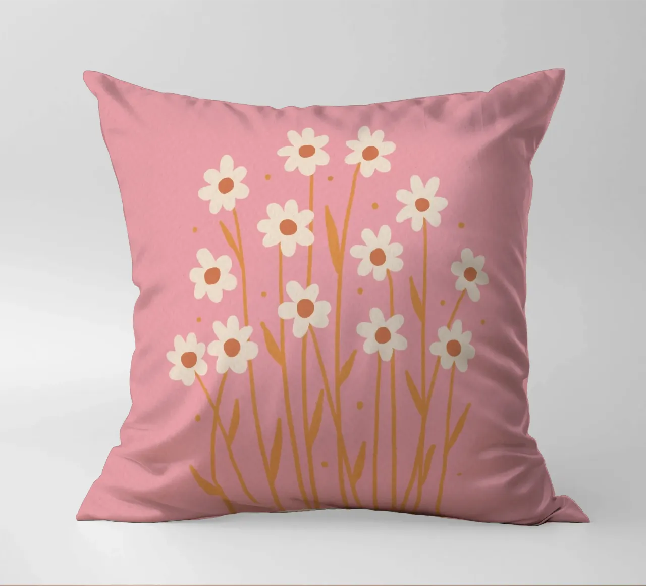 Margherite semplici - rosa e arancione cuscino da Wackapacka
