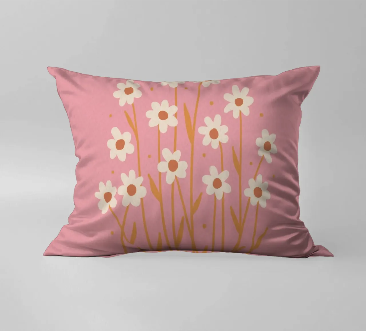 Margherite semplici - rosa e arancione cuscino da Wackapacka