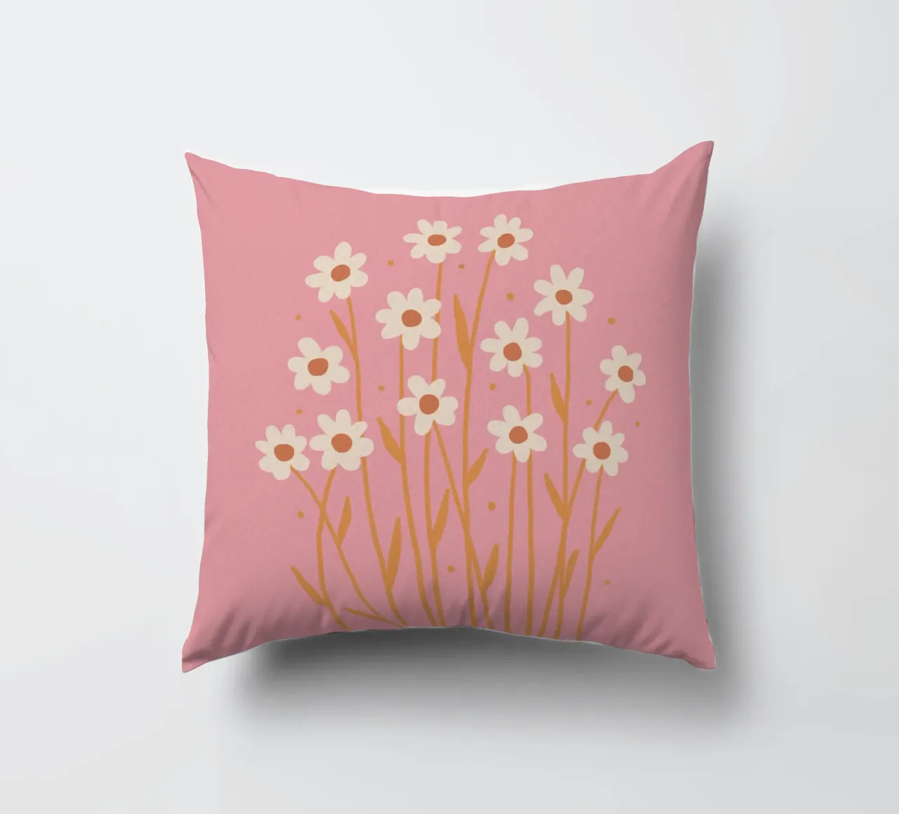 Margherite semplici - rosa e arancione cuscino da Wackapacka