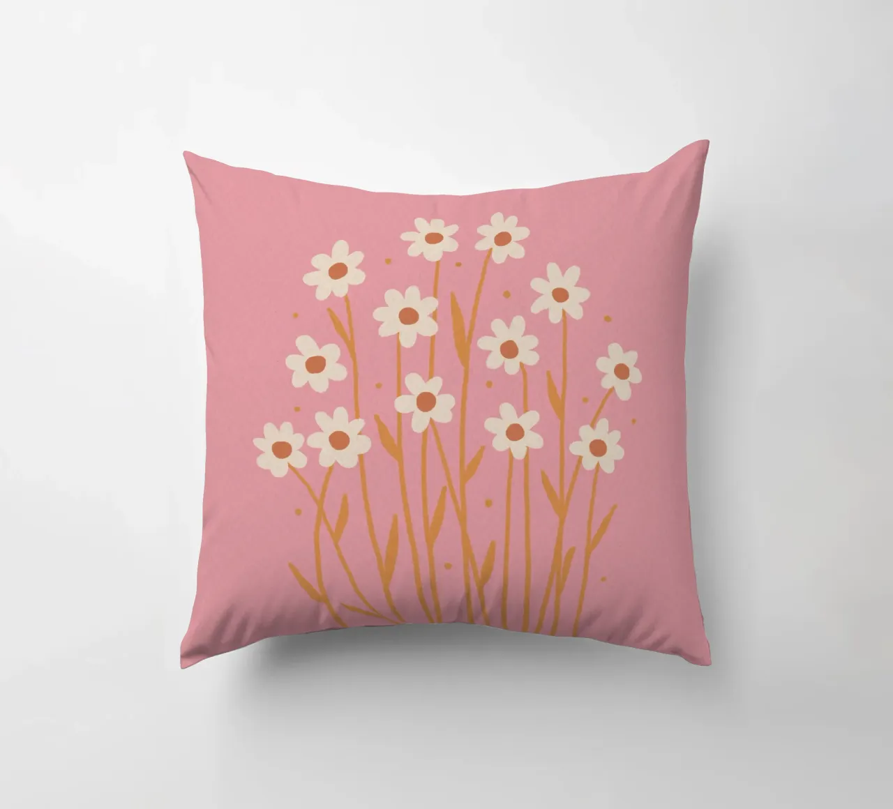 Margherite semplici - rosa e arancione cuscino da Wackapacka