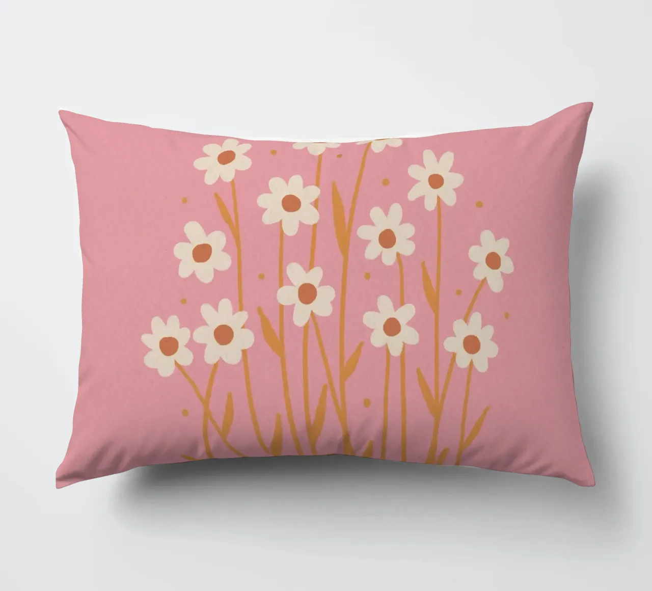 Margherite semplici - rosa e arancione cuscino da Wackapacka