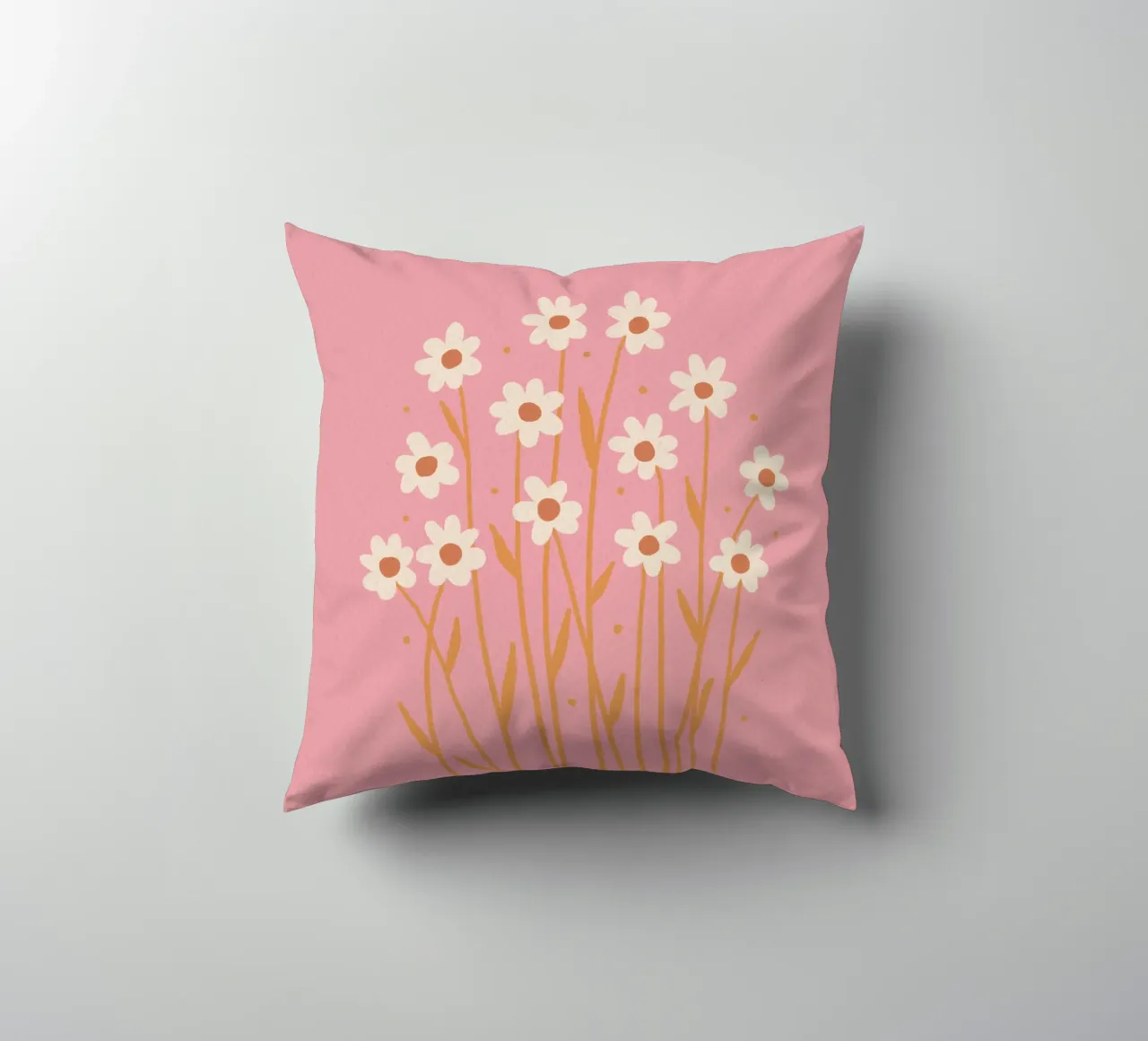 Margherite semplici - rosa e arancione cuscino da Wackapacka