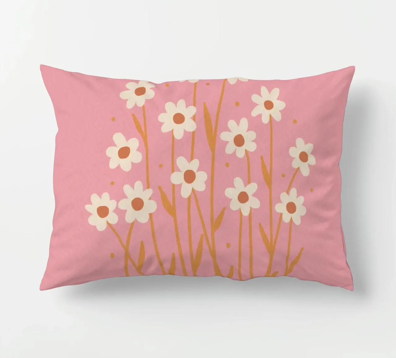 Margherite semplici - rosa e arancione cuscino da Wackapacka