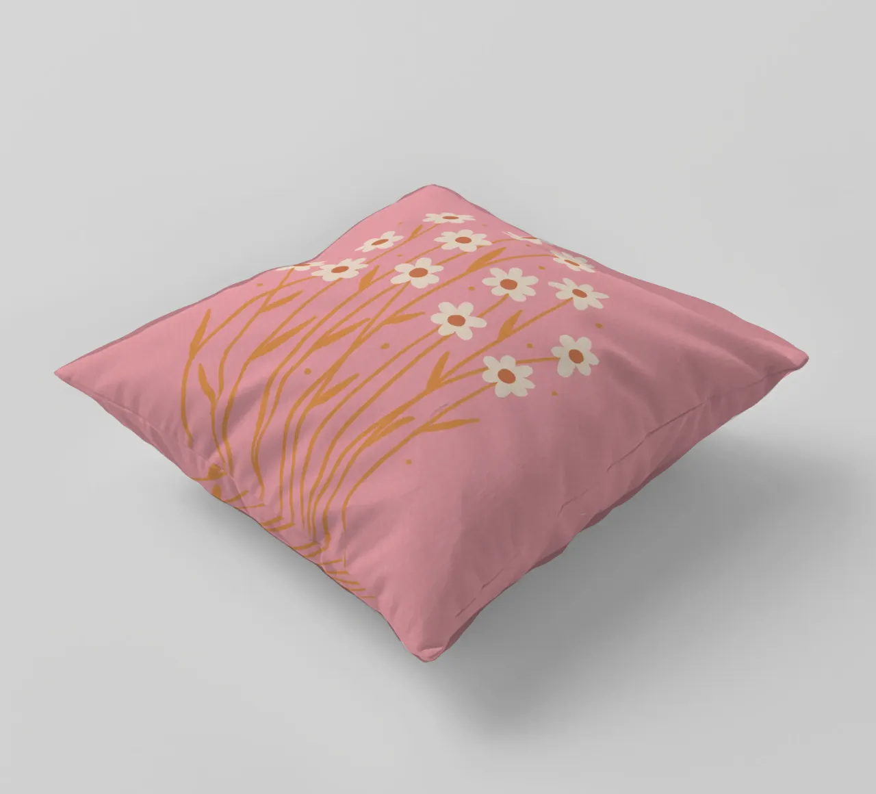 Margherite semplici - rosa e arancione cuscino da Wackapacka