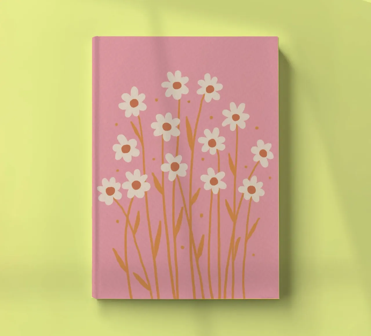 Simple daisies - pink and orange notebook by Wackapacka