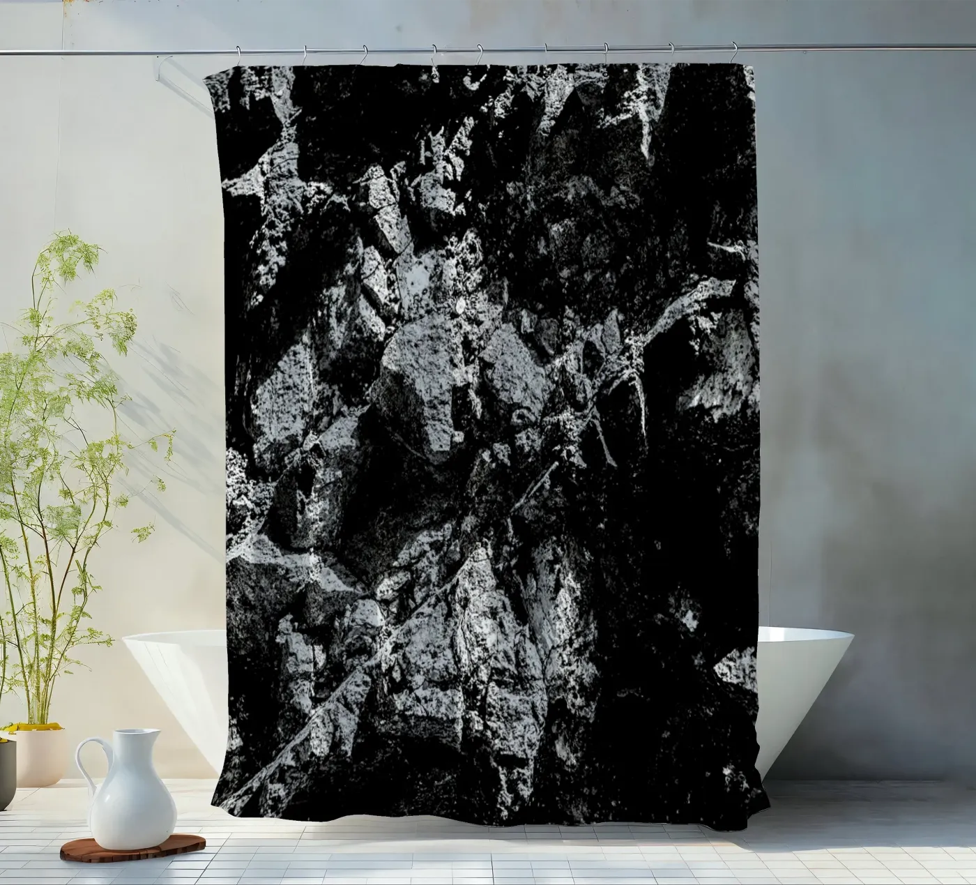 Rock Pattern 1 douchegordijn van Chris Abatzis