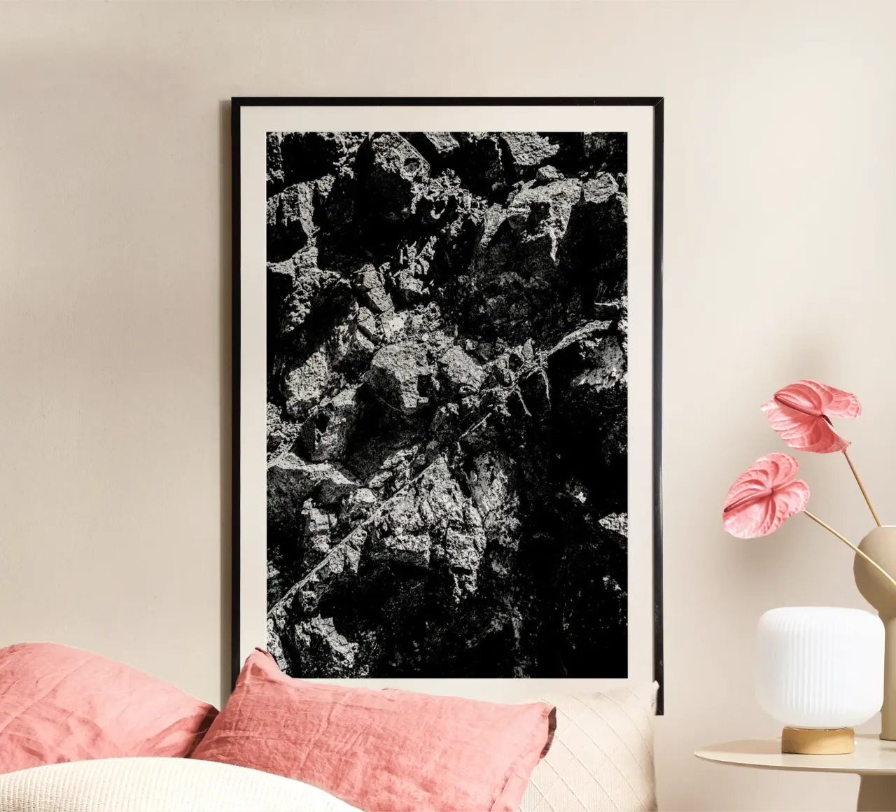 Rock Pattern 1 poster con telaio in alluminio da Chris Abatzis