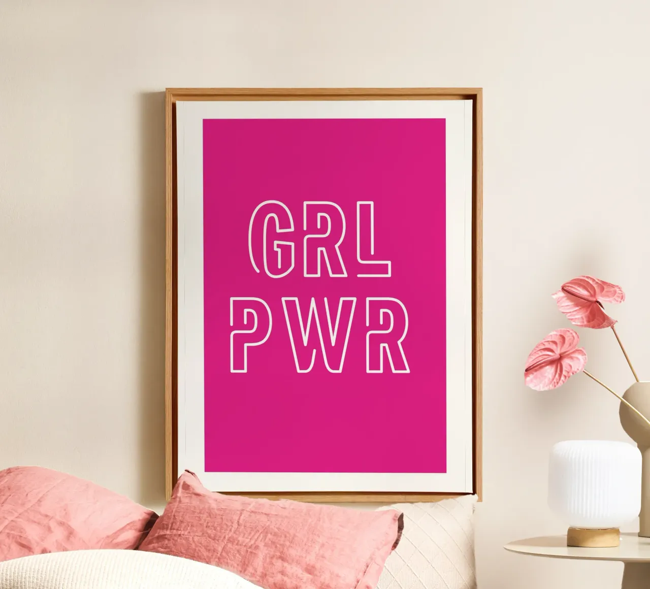 GRL PWR tela con Cornice a cassetta da Idées & Création