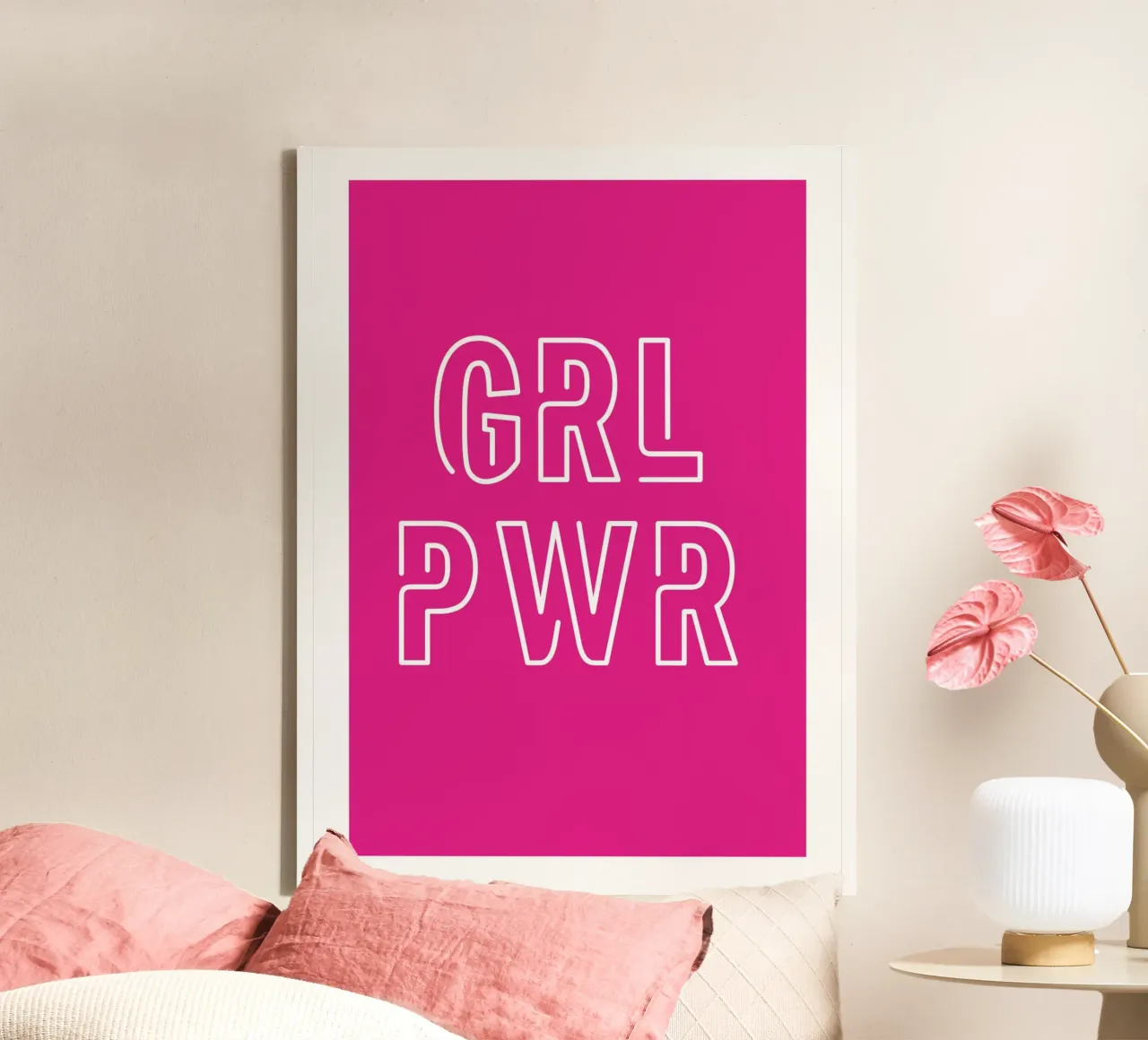 GRL PWR tela con Cornice a cassetta da Idées & Création