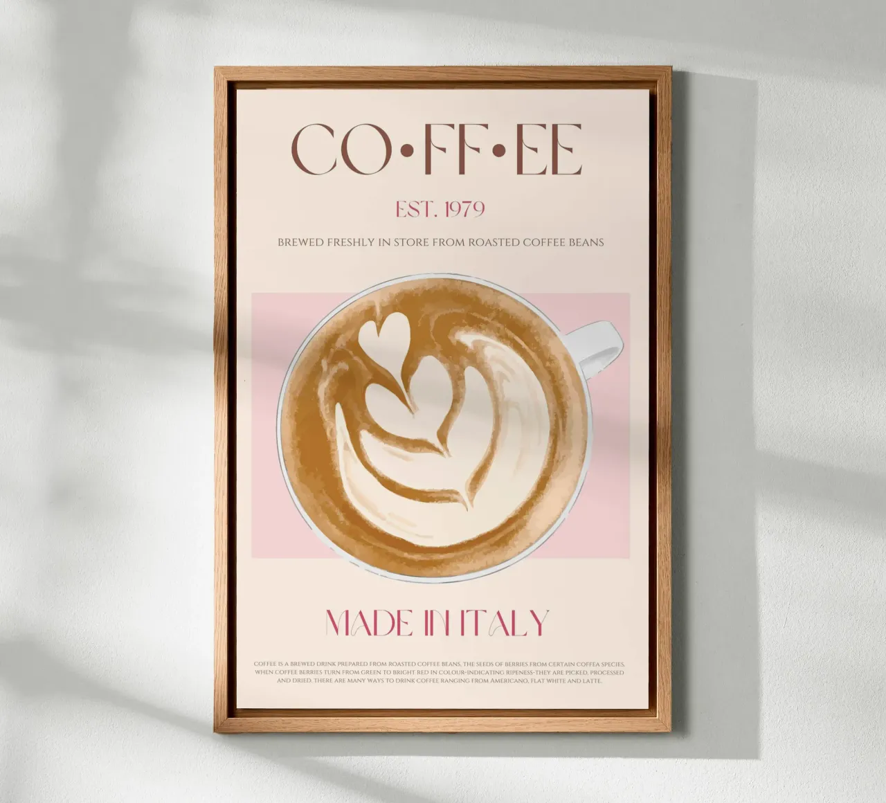 Stampa caffè tela con Cornice a cassetta da KOKRPrints