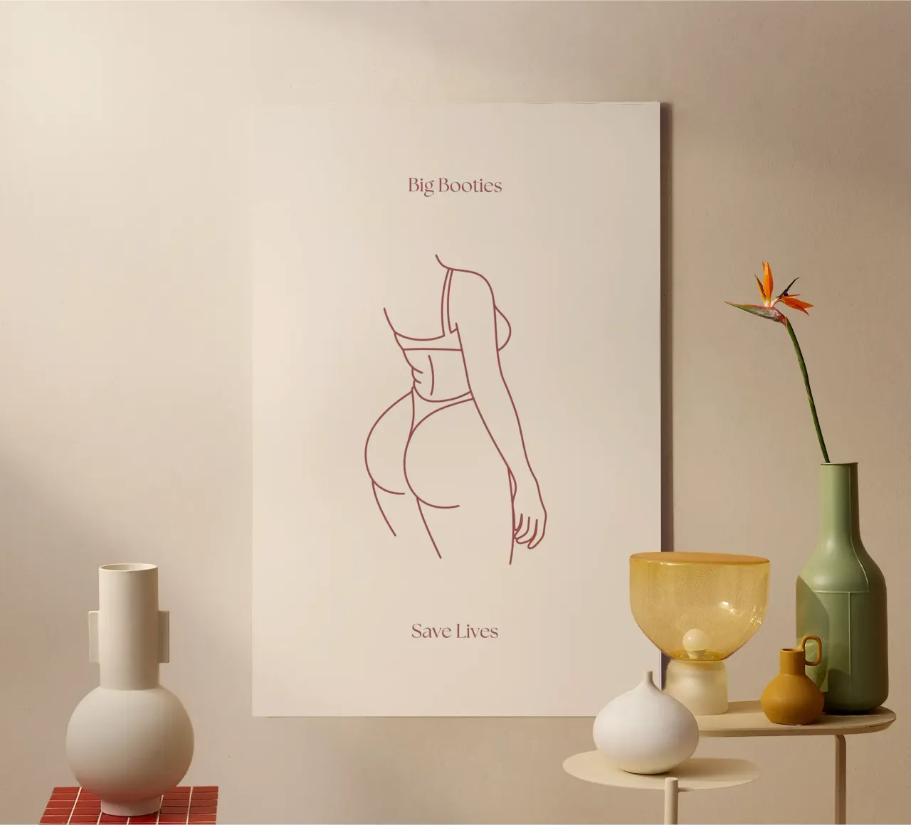 Big Booties Save Lives Print canvas by KOKRPrints