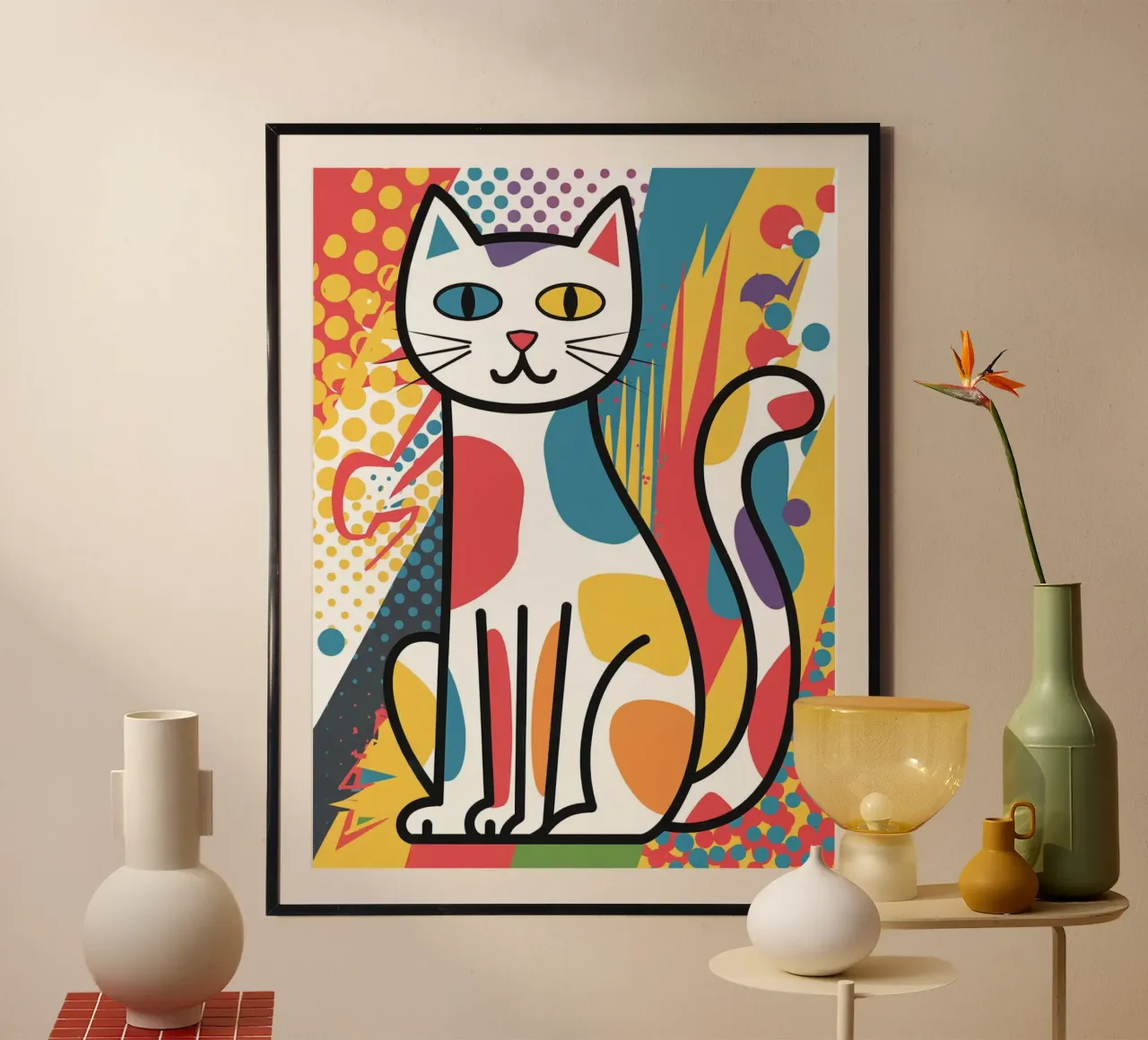 Die Katze an der Wand Poster von logic