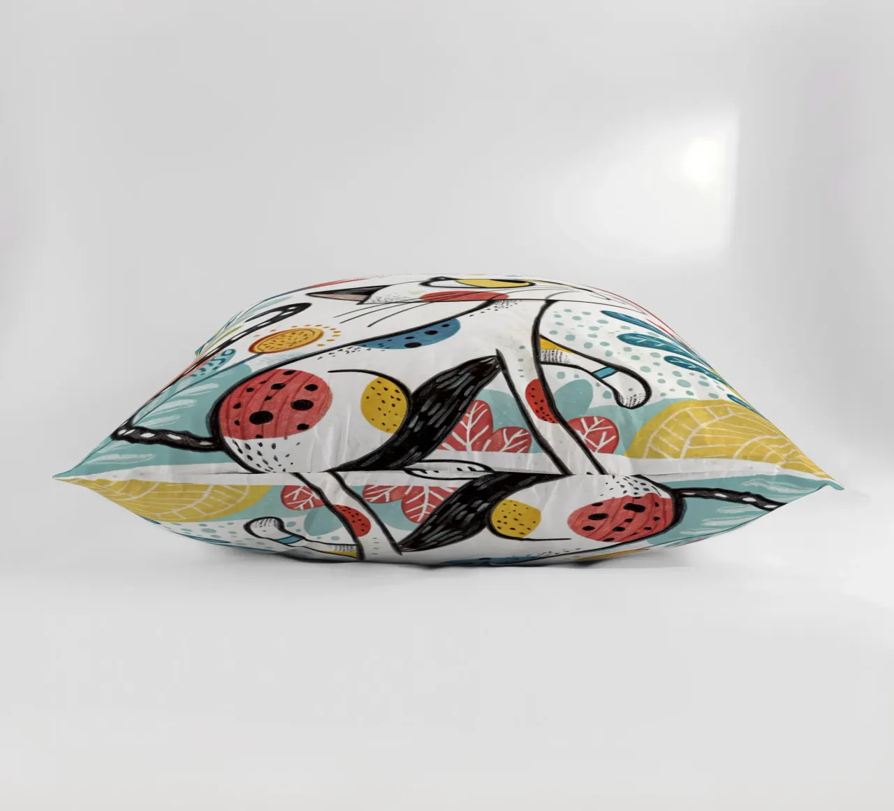 Gatto con fiori cuscino da logic