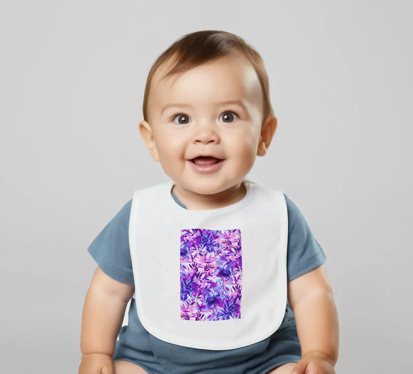 Changes Purple baby bib by Jacqueline Maldonado