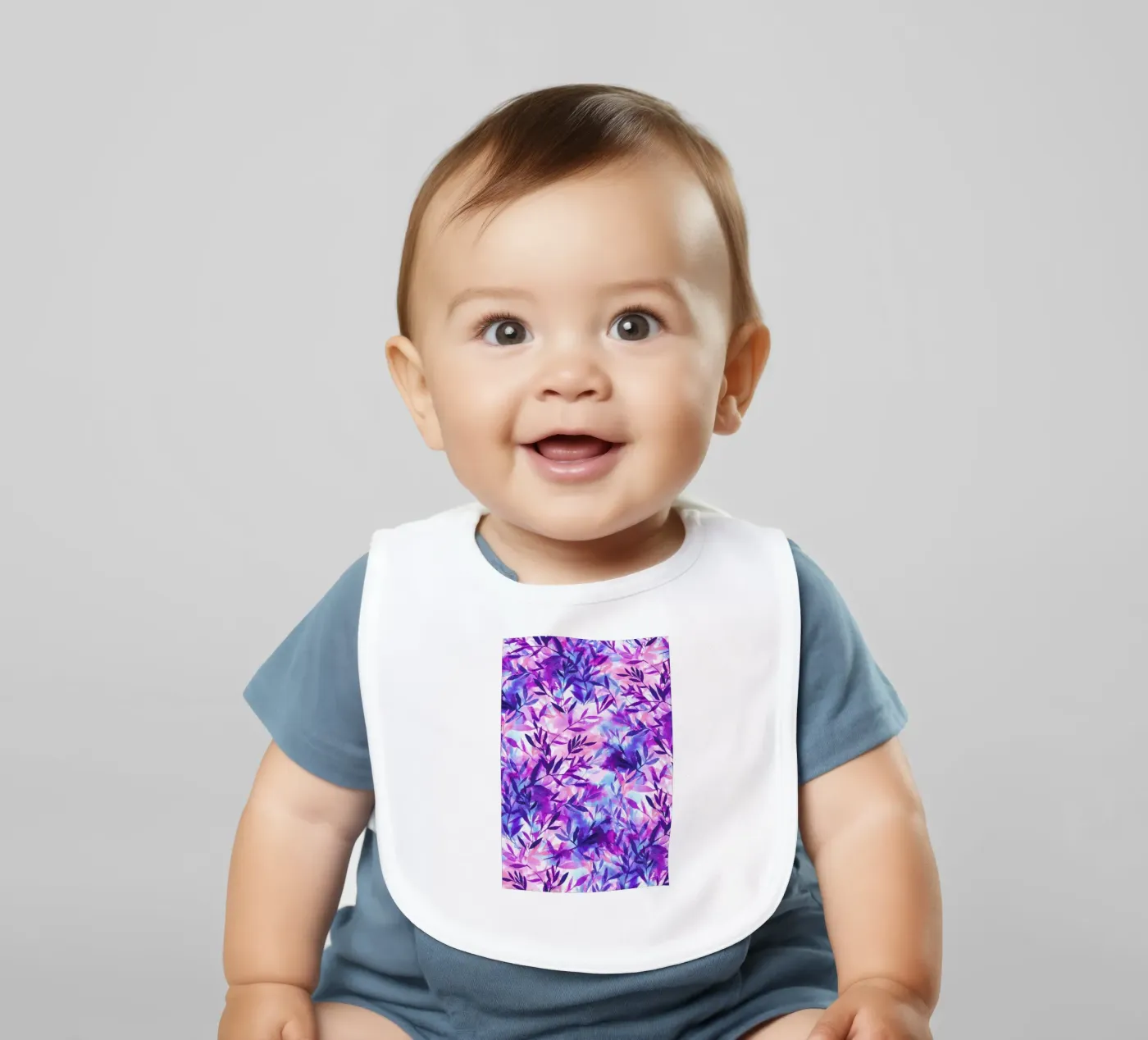 Changes Purple baby bib by Jacqueline Maldonado