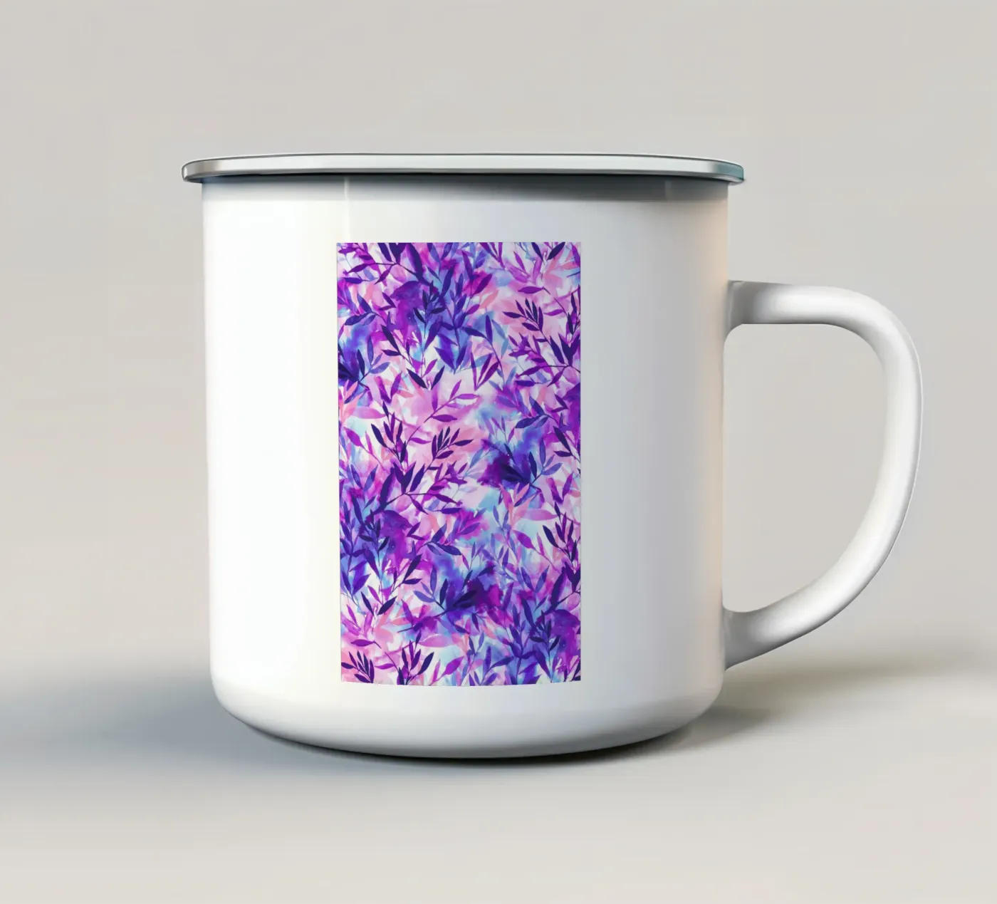 Changes Purple enamel mug by Jacqueline Maldonado
