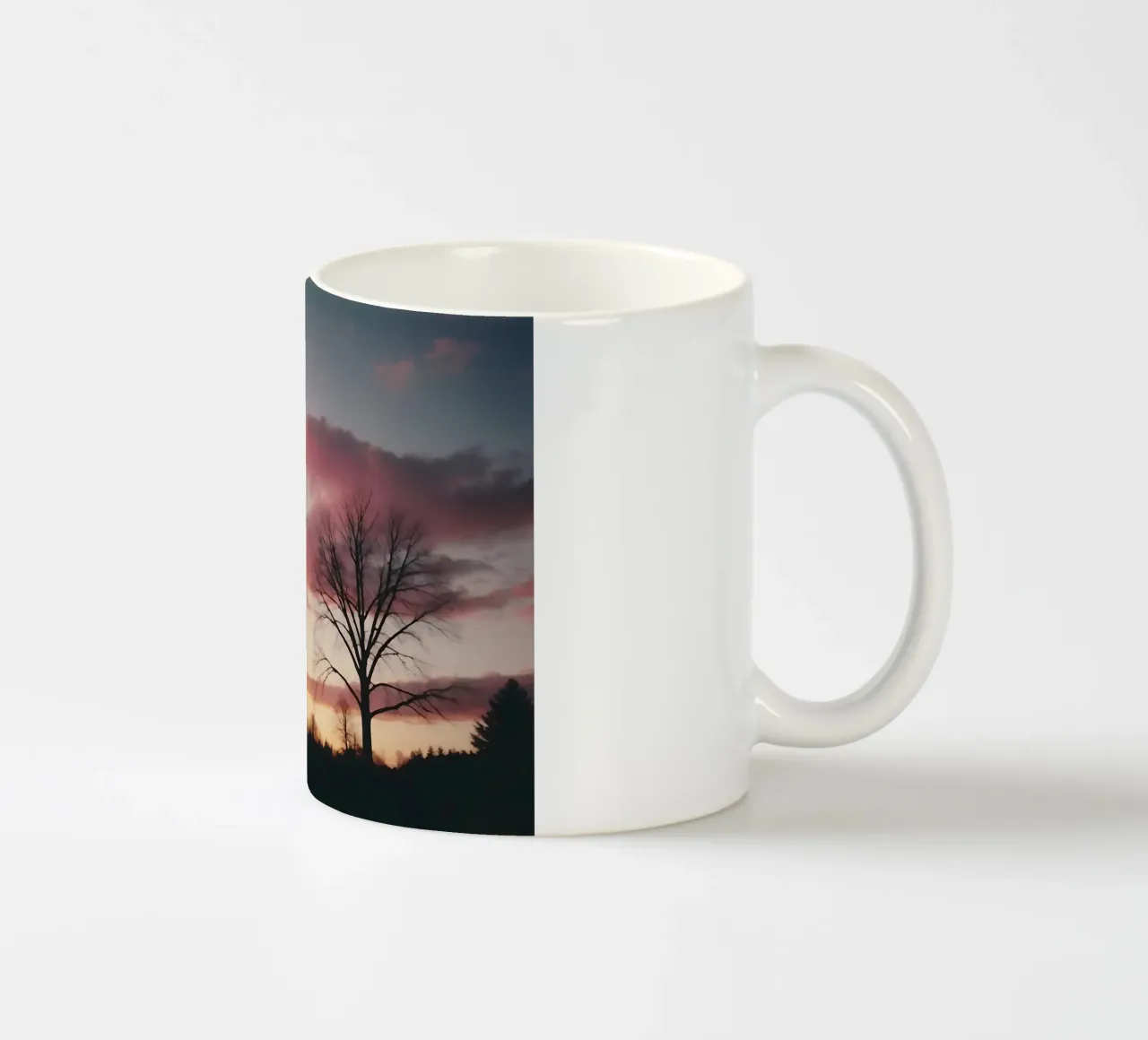 silhouette di un ragazzo che guarda il cielo d'inverno tazza in ceramica da serinae