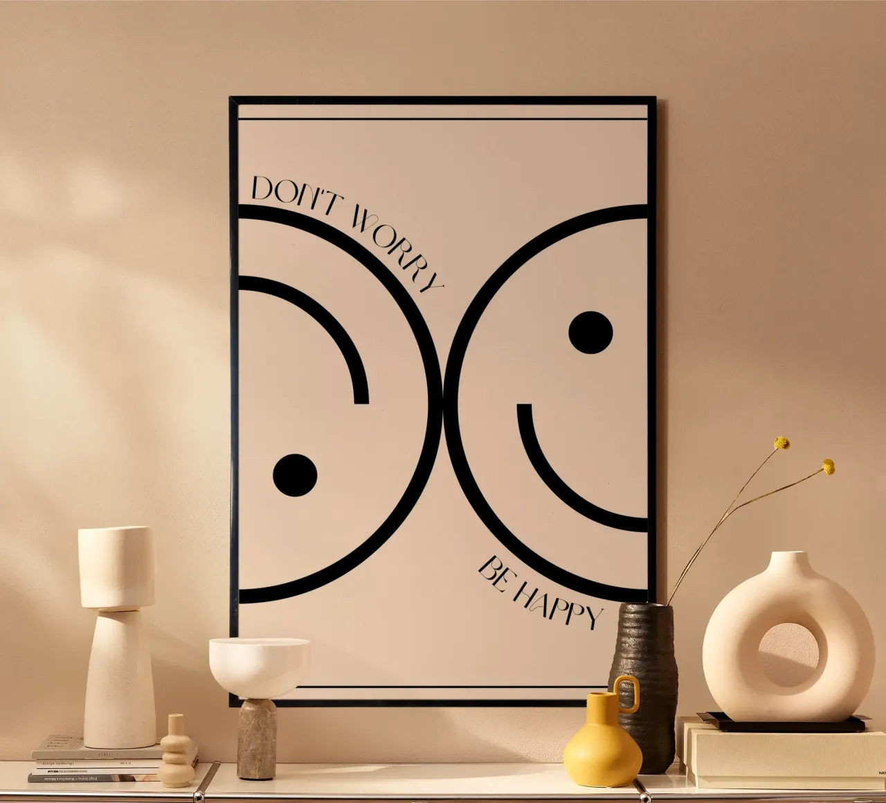Don't Worry, Be Happy Print Poster von KOKRPrints