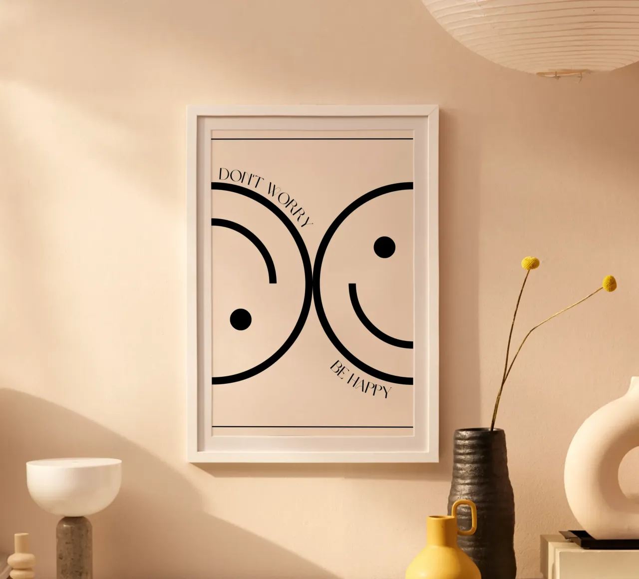Don't Worry, Be Happy Print Poster von KOKRPrints