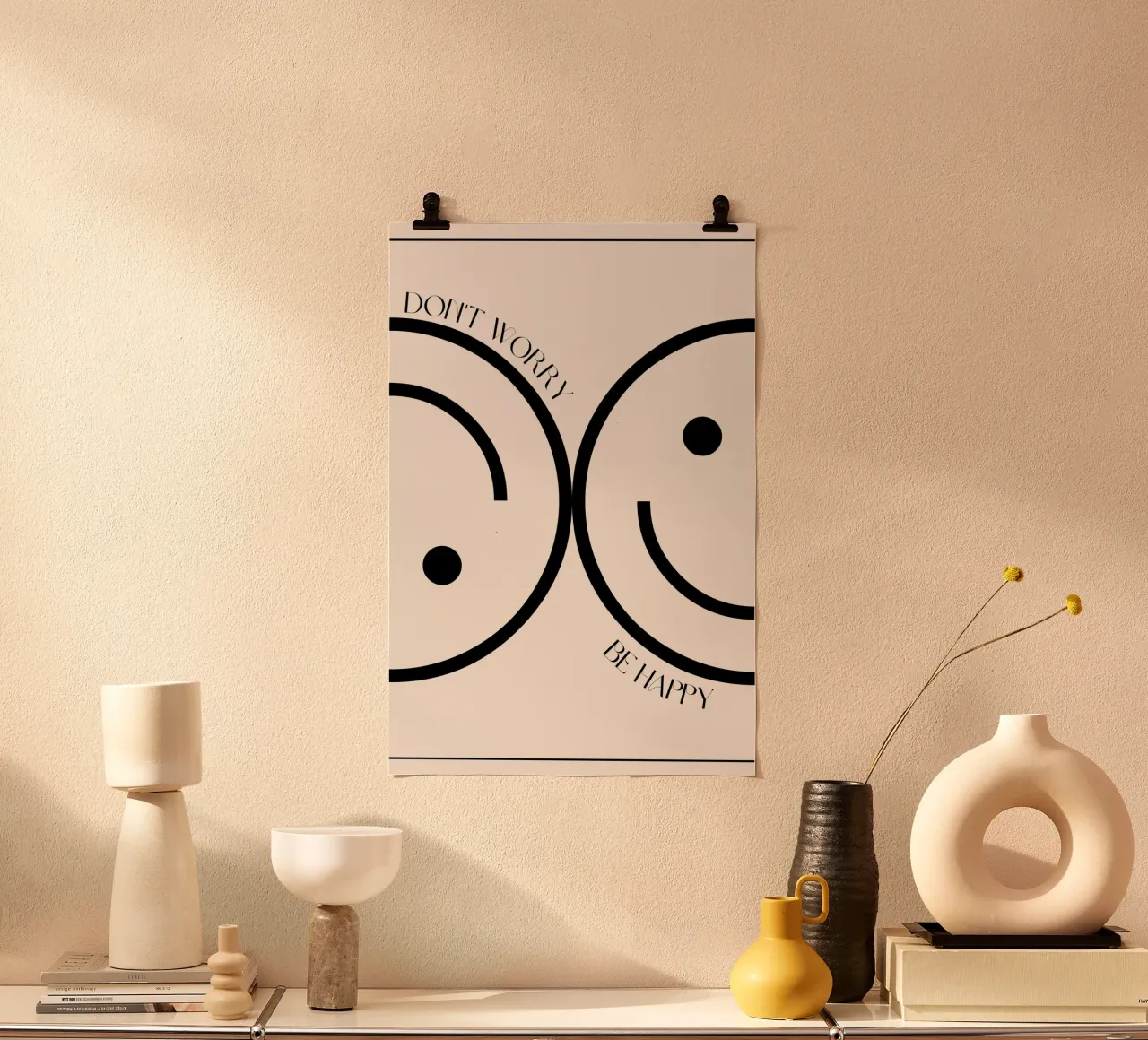 Don't Worry, Be Happy Print Poster von KOKRPrints