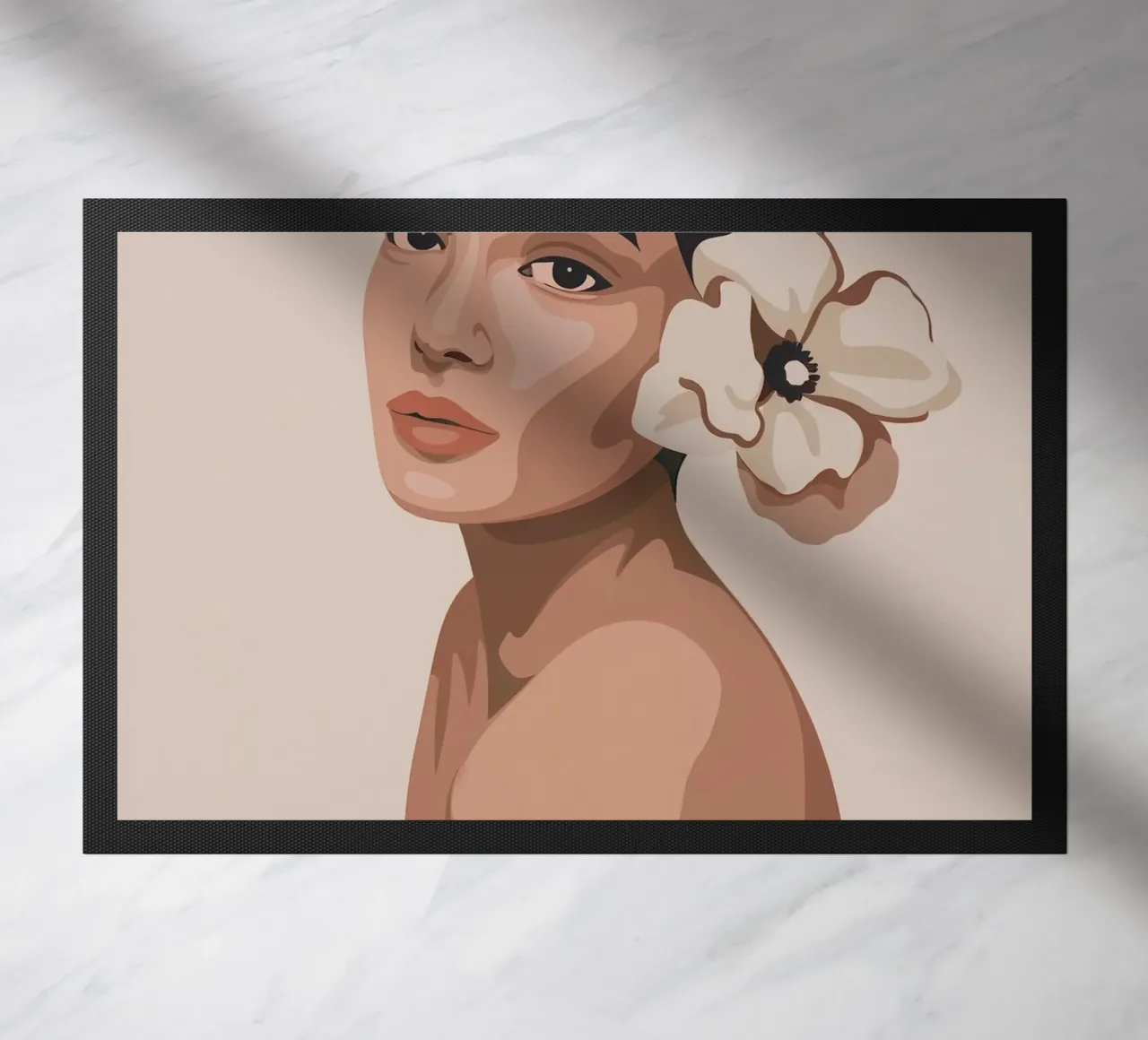 Ritratto di donna con fiore zerbino da logic