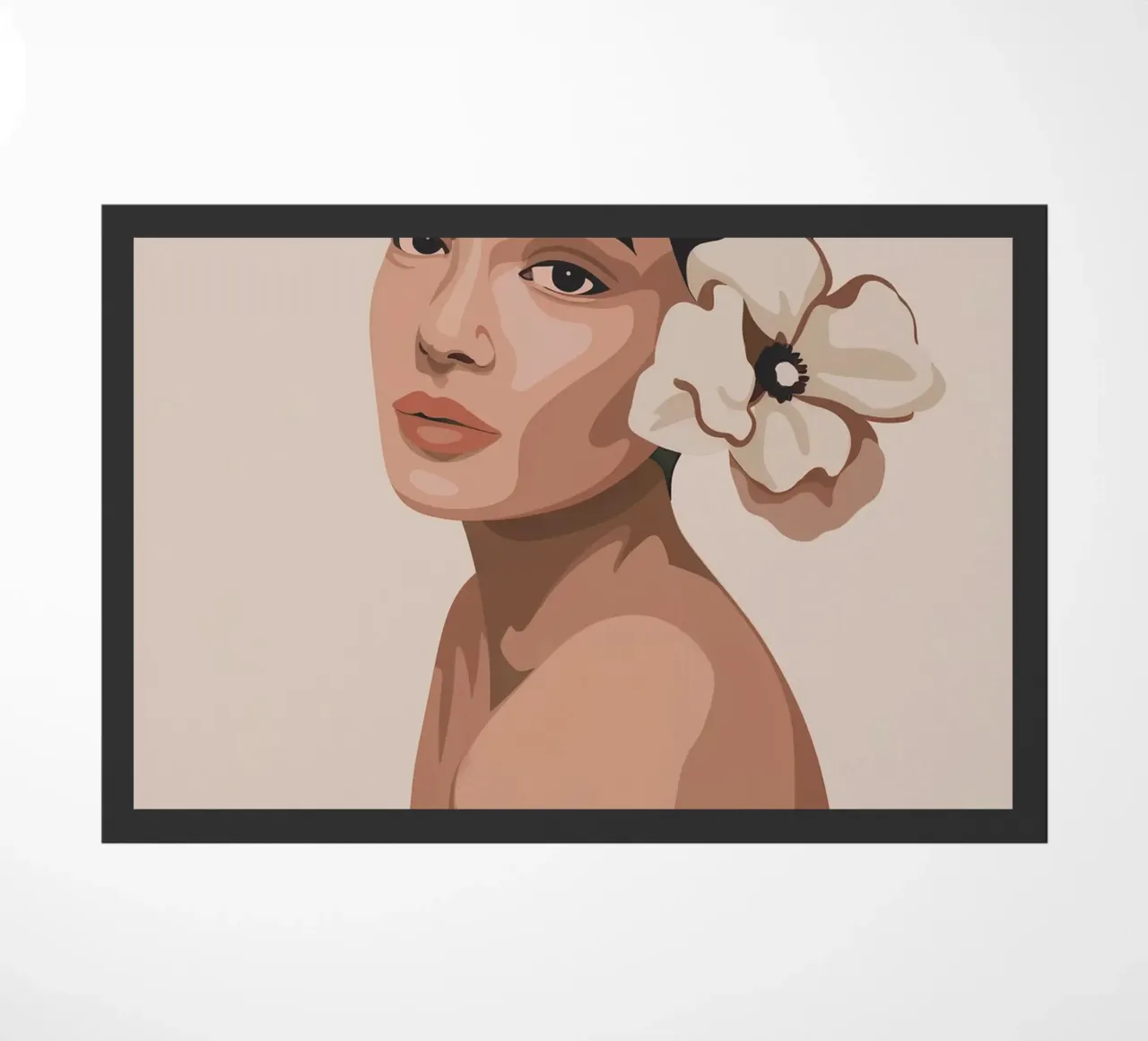 Ritratto di donna con fiore zerbino da logic