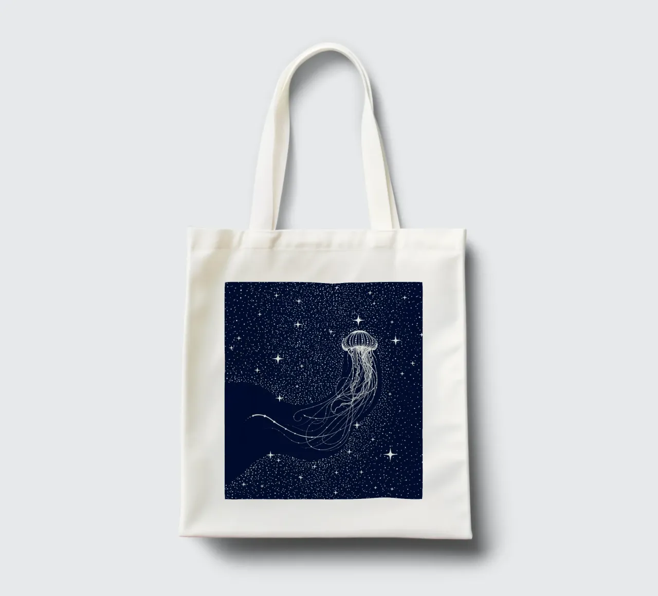 starry jellyfish tote bag by aliriza cakir