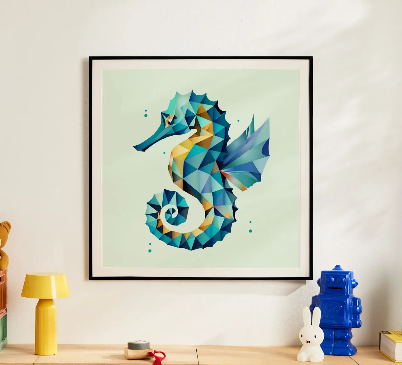 Geometric seahorse - Mystical beauty of the seas poster by namosh