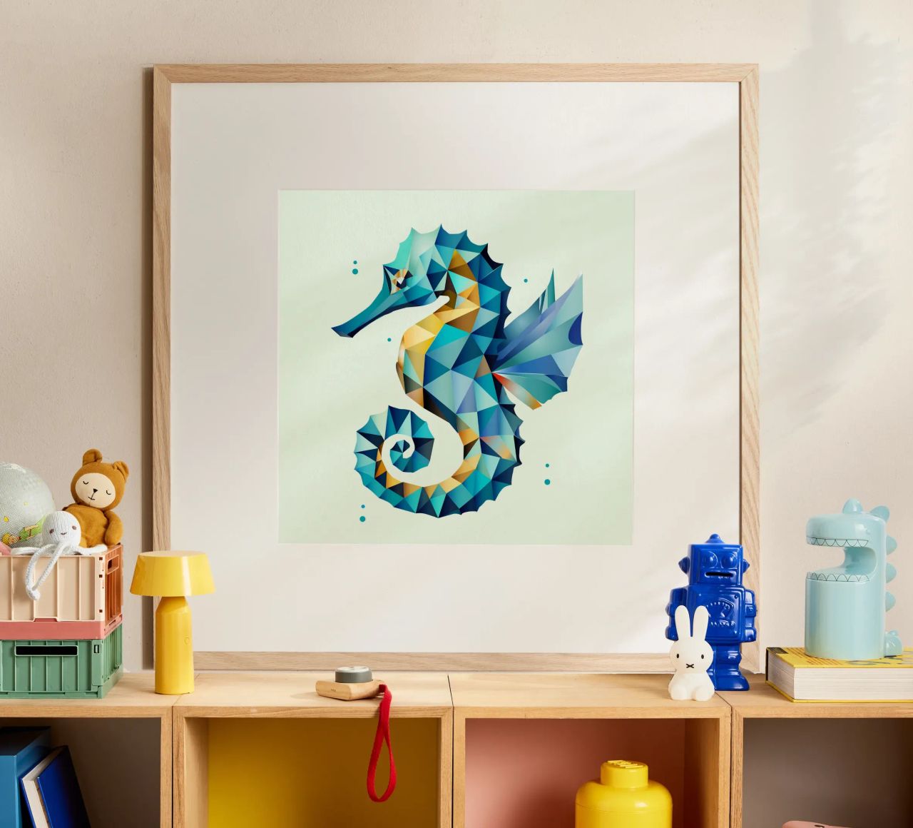 Geometric seahorse - Mystical beauty of the seas poster by namosh