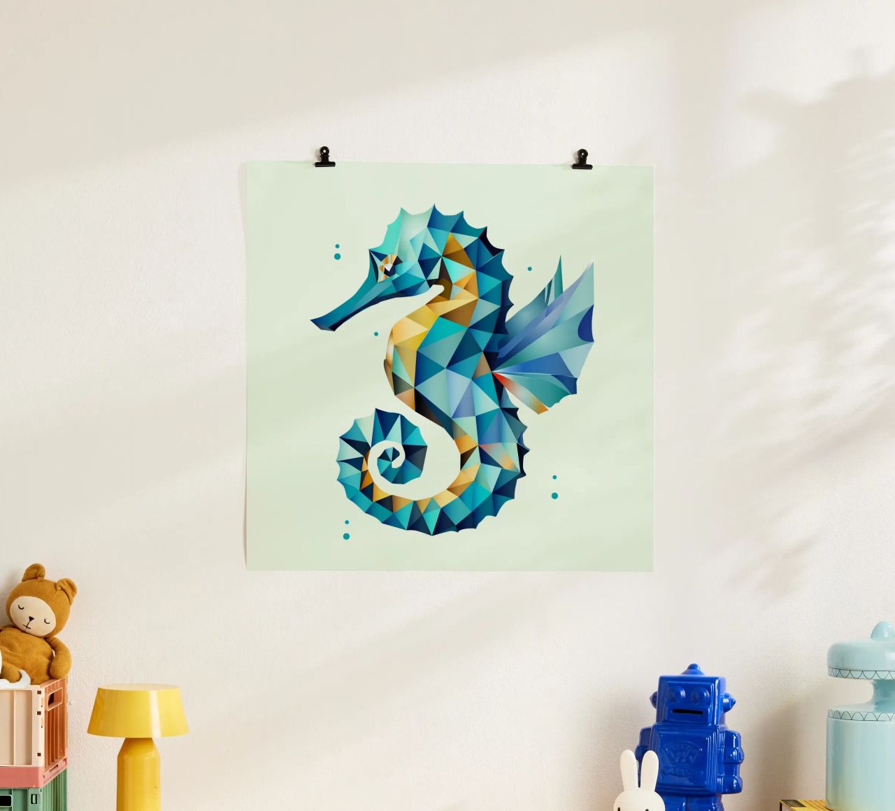 Geometric seahorse - Mystical beauty of the seas poster by namosh