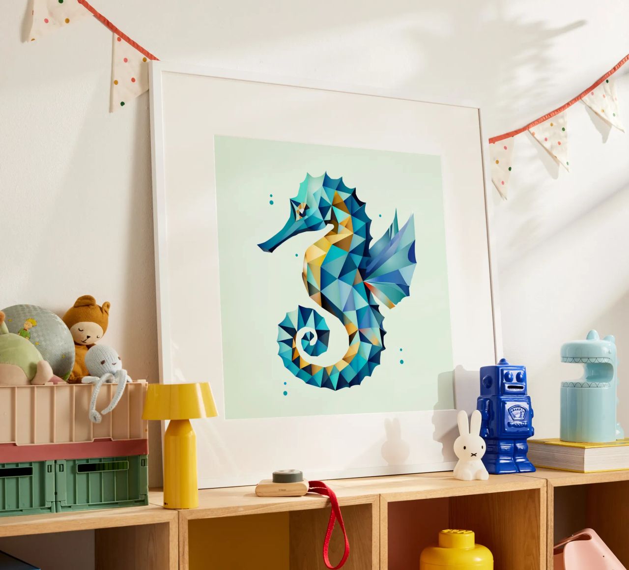Geometric seahorse - Mystical beauty of the seas poster by namosh