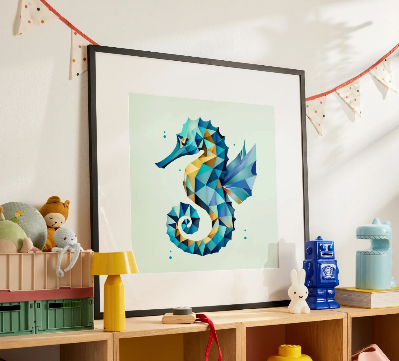 Geometric seahorse - Mystical beauty of the seas poster by namosh