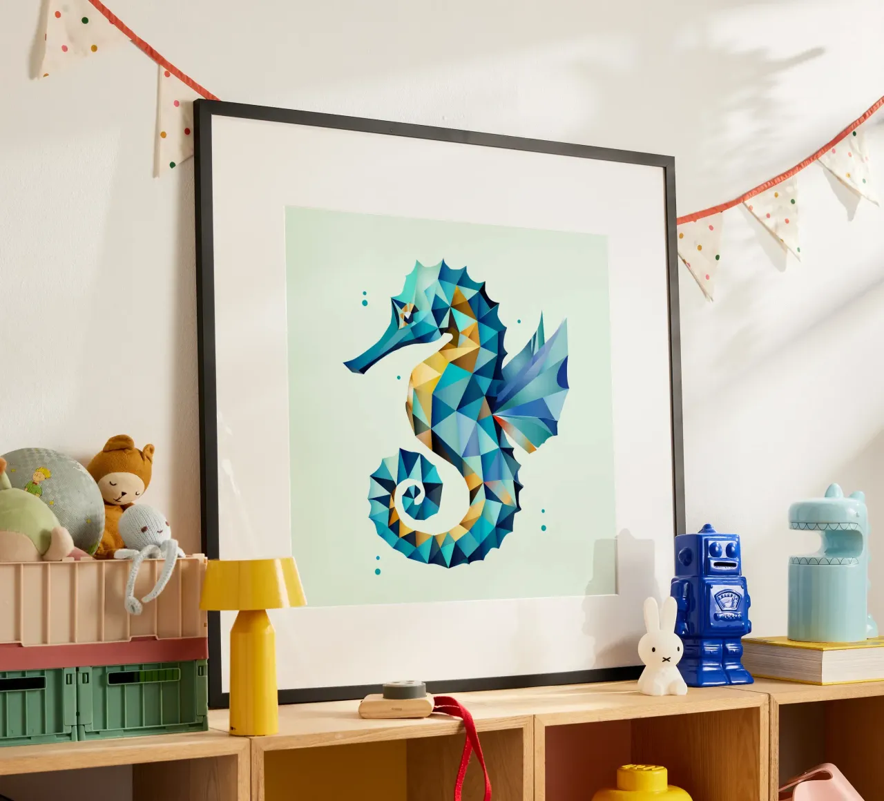 Geometric seahorse - Mystical beauty of the seas poster by namosh