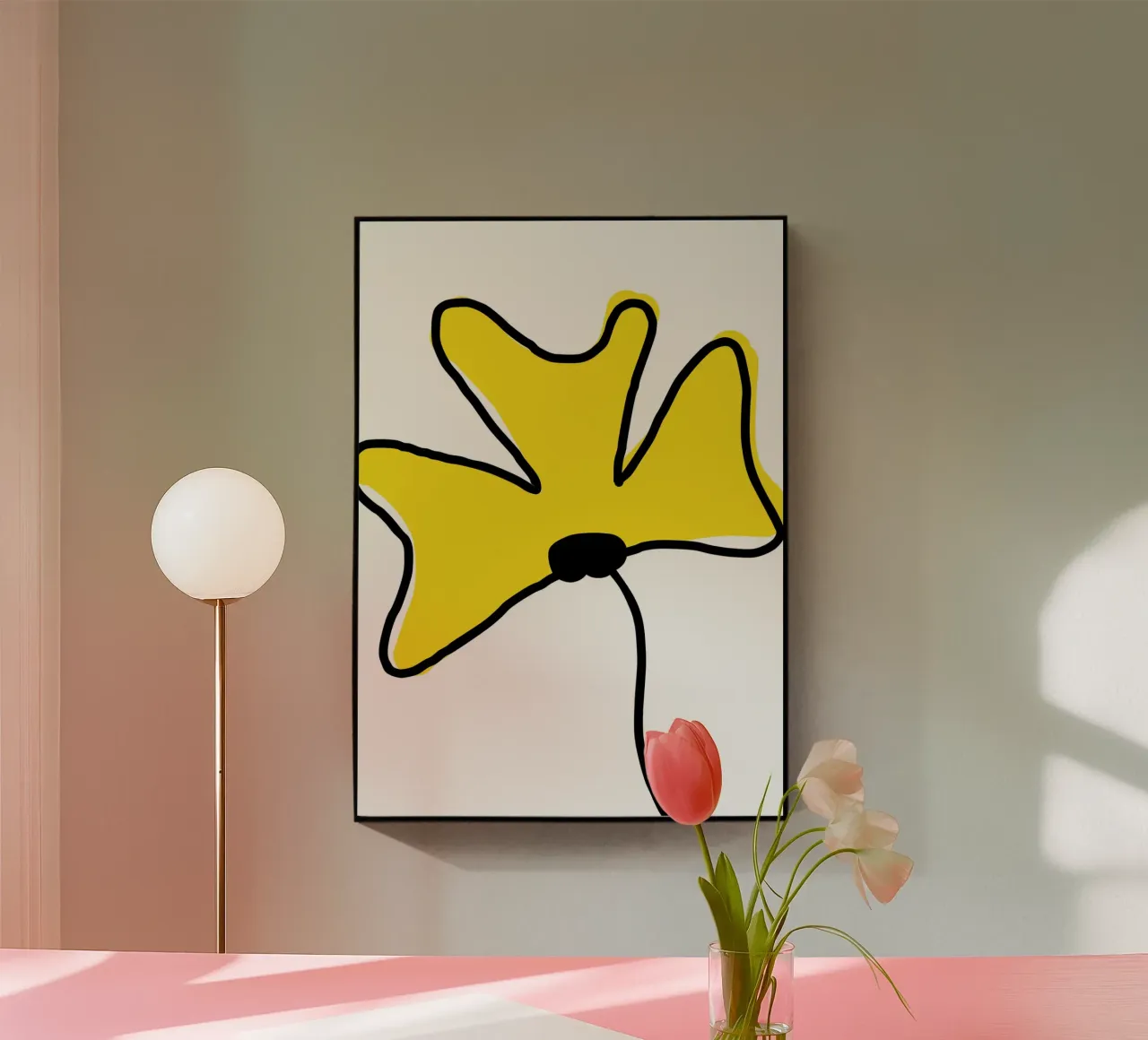 Fleur jaune plexiglass da Idées & Création