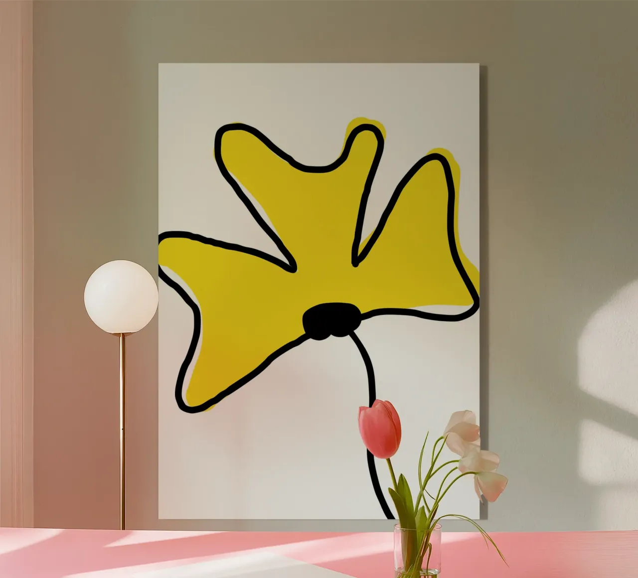 Fleur jaune plexiglass da Idées & Création