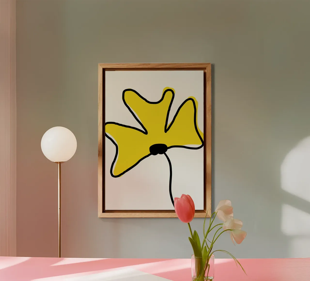 Fleur jaune alluminio dibond da Idées & Création