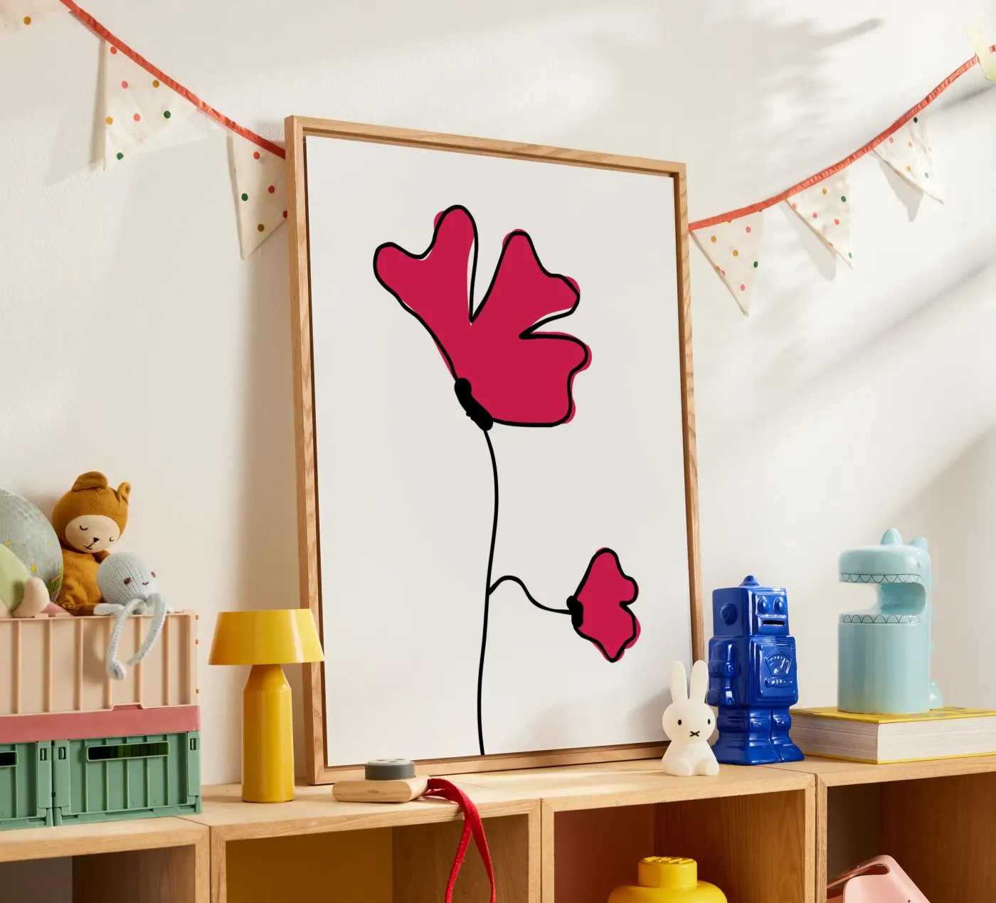 Fleur rose acryl van Idées & Création