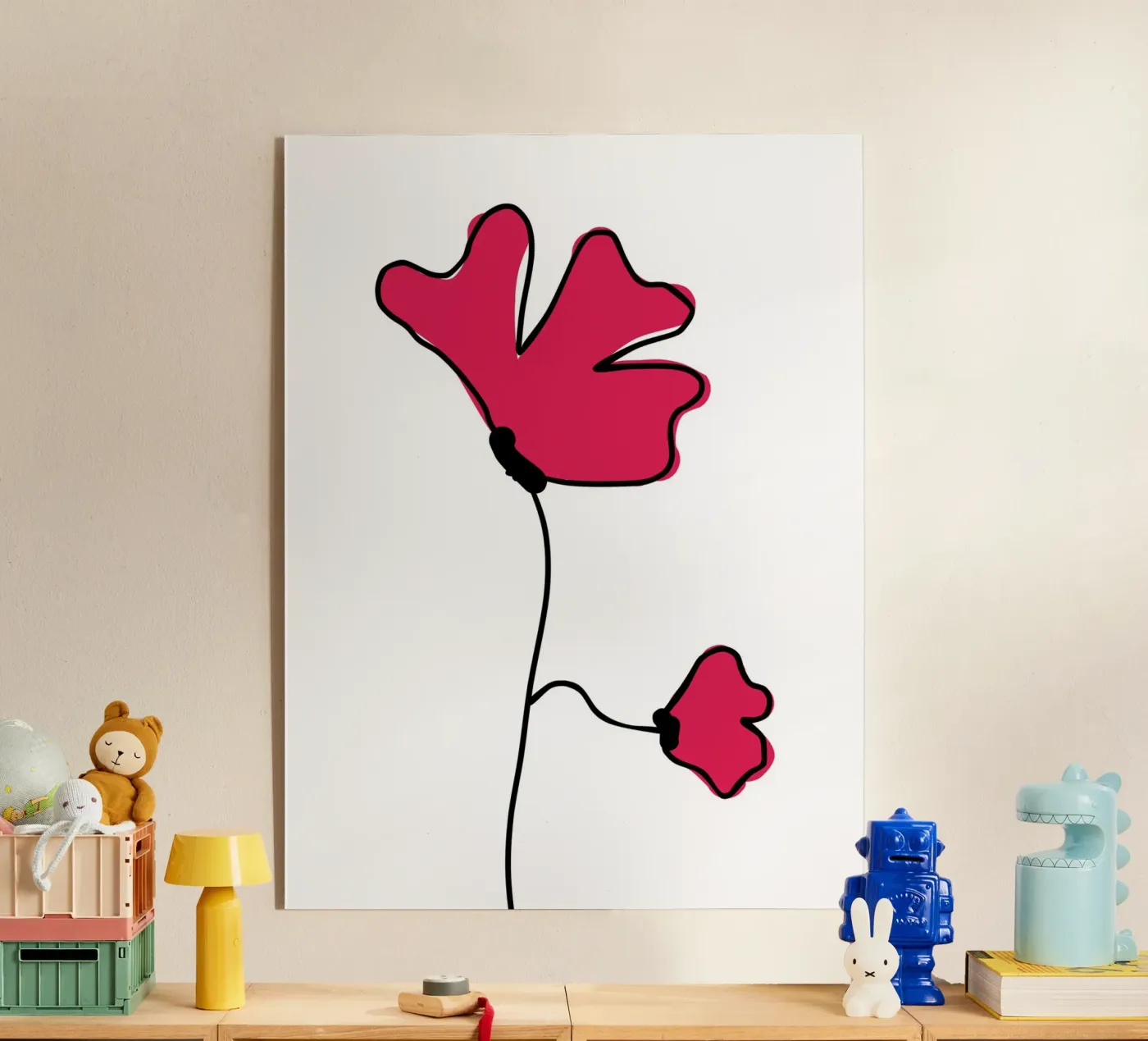 Fleur rose acryl van Idées & Création