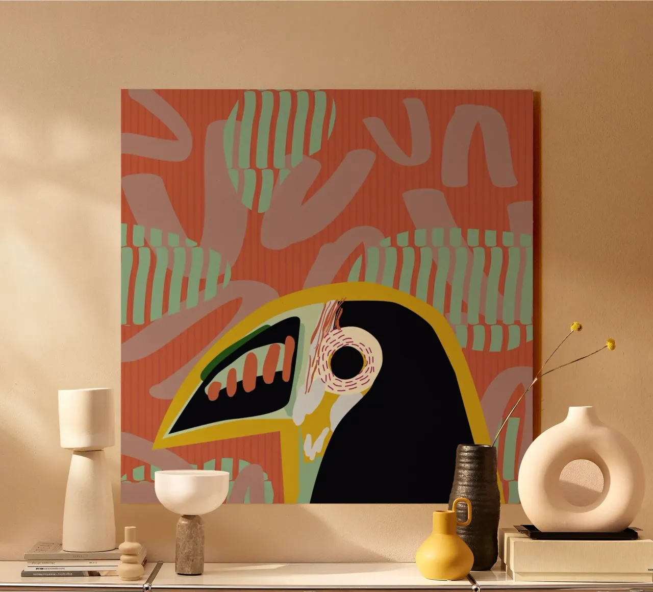 Tropical Toucan acrylic glass by Mariery Young
