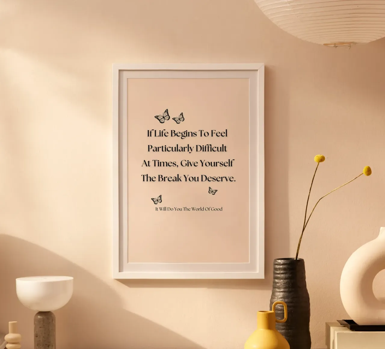 Typography Inspirational Quote Print poster con marco de plástico de KOKRPrints