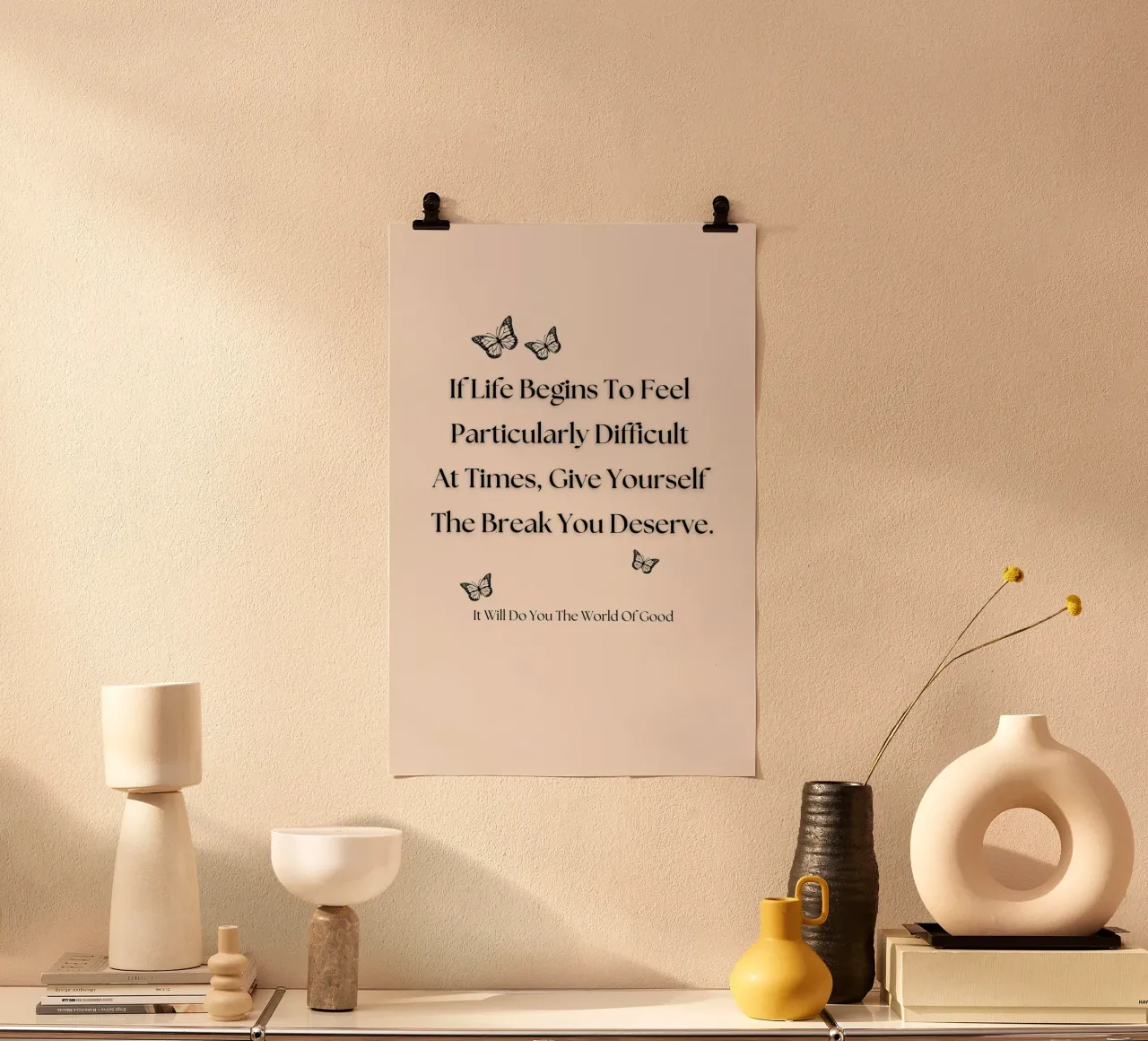 Typography Inspirational Quote Print poster con marco de plástico de KOKRPrints