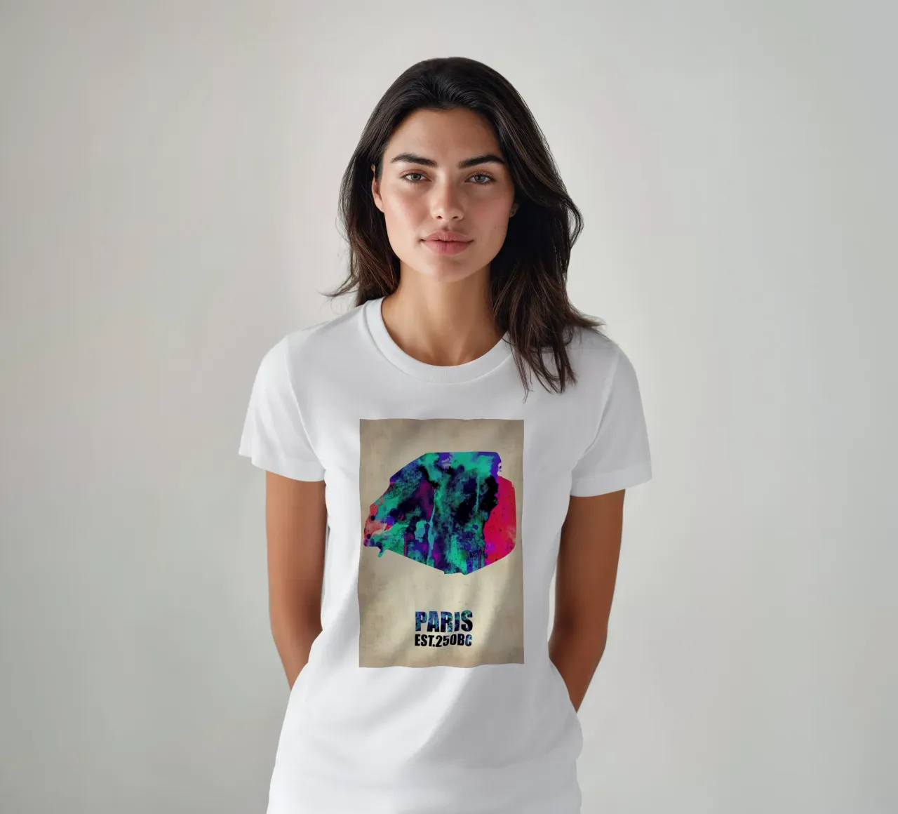Paris Watercolor Map t-shirt da Naxart