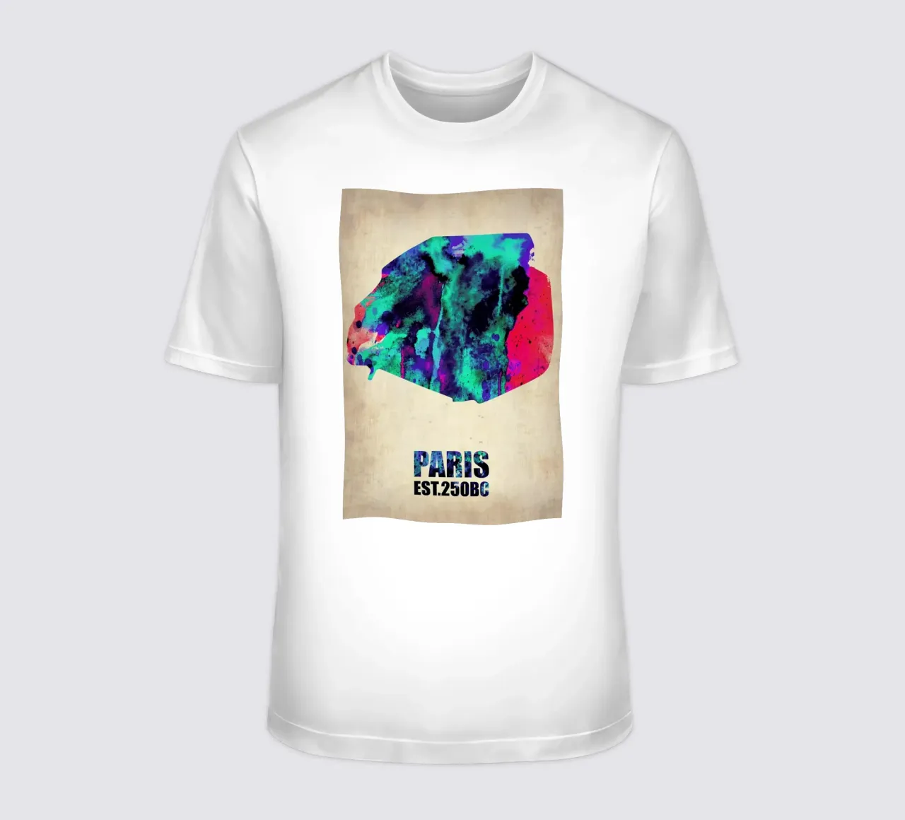 Paris Watercolor Map t-shirt da Naxart